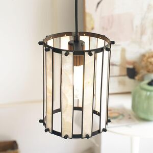 Pendant Lights Kitchen Island, Modern Black Capiz Pendant Light Fixtures, Mini